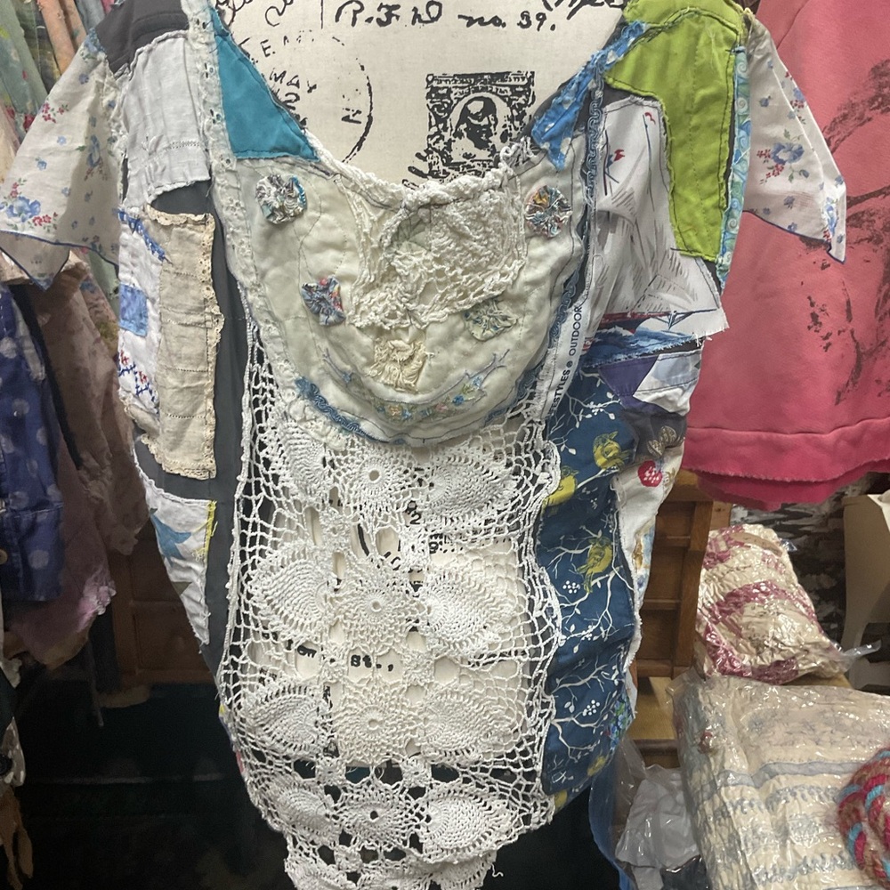 Multicolor Patchwork top with Fringe - image 4